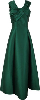 Mikado Flared Satin Gown-AA