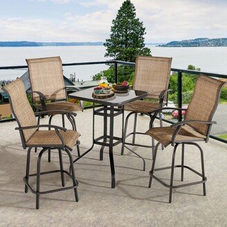 AXOUN Aoxun Outdoor Metal Bar Height Swivel Bistro Set