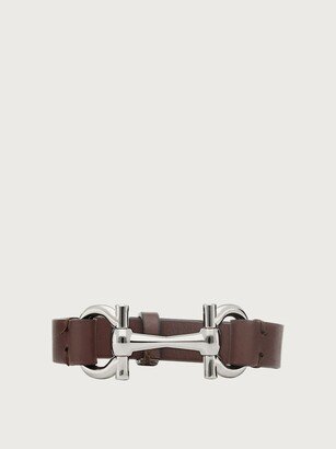 Man Leather horse bit bracelet Brown