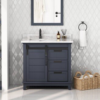 Edenderry 36 in. Single Sink Bathroom Vanity in Stone Blue