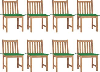 Patio Chairs 8 pcs with Cushions Solid Teak Wood - 19.7 x 20.9 x 35.4-AB