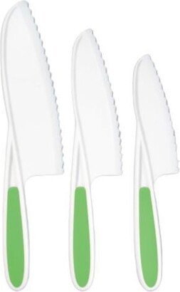 Kids Knife Set for Cooking and Cutting - 3 Pc. - Green White