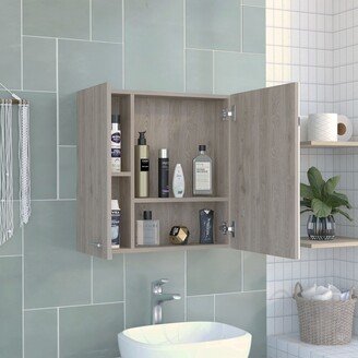 Bathroom Medicine Cabinet, Four Internal Shelves, Double Door