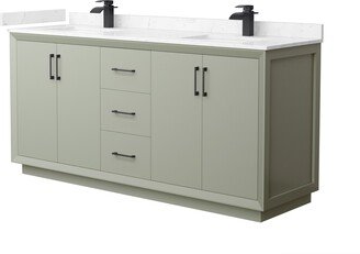 Strada 72-Inch Double Vanity Set, Cultured Marble Top