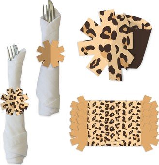 Big Dot Of Happiness Leopard Print - Cheetah Party Paper Napkin Holder - Napkin Rings - Set of 24-AA