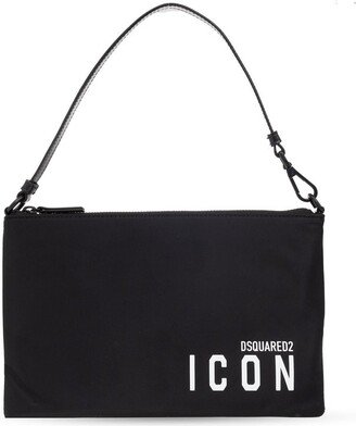 Icon Logo Printed Zip-Up Clutch Bag