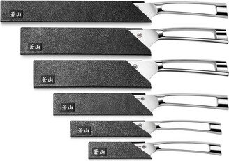 6pc Chef's Knives Blade Guard Set Black