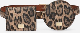 Leopard-print Crespo belt with mini bags