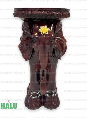 Elephant Pedestal Ifa Or Santo/ Dorado Elefante Para Santo E Resina