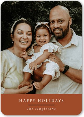 Holiday Cards: Modern Earth Tone Holiday Card, Orange, 5X7, Holiday, Matte, Signature Smooth Cardstock, Rounded