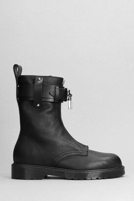 Combat Boots In Black Leather-AW