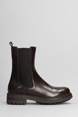 Combat Boots In Dark Brown Leather-AB