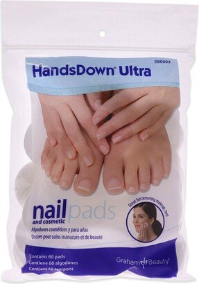 HandsDown Ultra Nail and Cosmetic Pads by Graham Beauty for Unisex - 60 Pc Pads