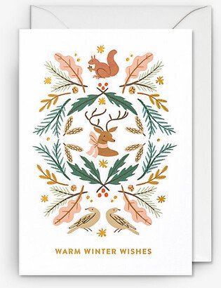 Selfridges Edit Warm Winter Wishes Greetings Card 20cm x 12cm