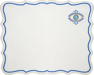 Km Home Collection Evil Eye Embroidery Linen Placemat Set Of 2