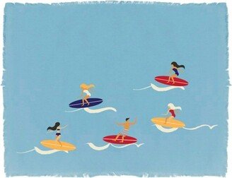 RightSide Designs Hang Loose Surf Placemat on Blue Set of 4