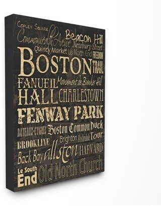 Home Decor Boston Words And Cities Typography Canvas Wall Art, 24 x 30