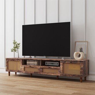 Farmhouse Rattan TV Stand