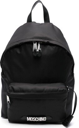 Logo-Lettering Zip-Up Backpack