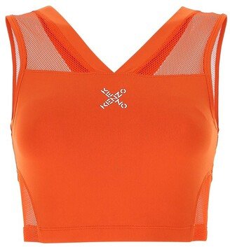 Logo Print Sport Bra-AA