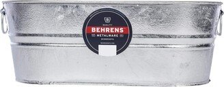 Behrens Hot Dipped Galvanized Steel Oval Planter/Tub 5.5 gal Silver