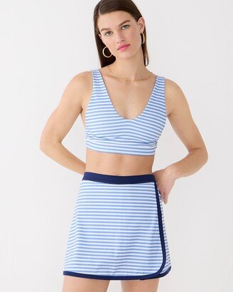 CloudStretch V-neck sports bra in reversible stripe