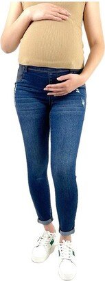 Indigo Poppy Maternity Distressed Skinny Jeans