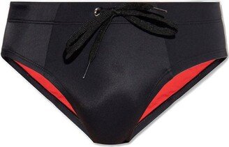 Logo Printed Swimming Briefs-AC