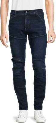 Zip Knee Skinny Fit Jeans