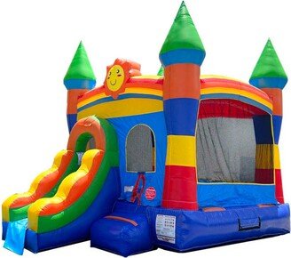 Pogo Bounce House Inflatable Bounce House with Slide for Kids (Without Blower) - 18 x 12 x 14.5 Foot Backyard Inflatable Bouncy House - Built-In Bladder Water Misting S