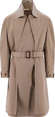 Reconstructed Layered Belted Trench Coat