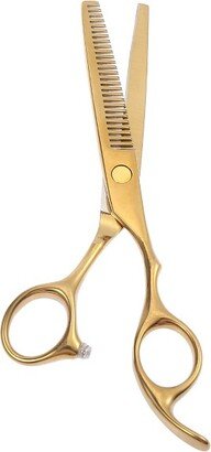 Unique Bargains Portable Thinning Scissors for Long Short Thick Hard Soft Hair for Men Women 6.69 Inch Length Gold Tone 1 Pc