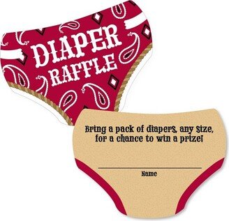 Big Dot of Happiness Little Cowboy - Diaper Shaped Raffle Ticket Inserts - Western Baby Shower Activities - Diaper Raffle Game - Set of 24