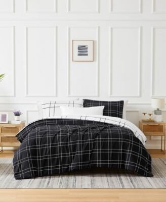 Urban Check Microfiber Duvet Cover Set