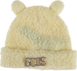 Crystal Logo Embellished Fur Beanie