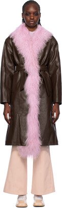 Nodress SSENSE Exclusive Brown Faux-Leather Coat