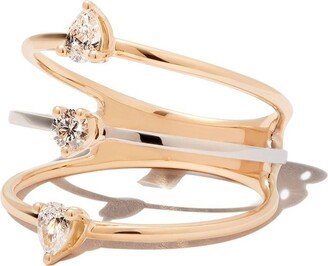 18kt yellow gold Two In One diamond ring