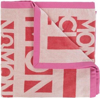 Allover Logo Patterned Beach Towel-AA