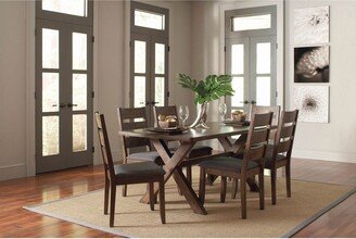 CDecor Gawain Grey and Knotty Nutmeg 7-piece Rectangle Dining Set