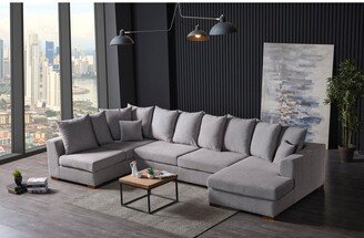 Furnia Modern XL Fabric Upholstery U-shaped Sectional Sofa