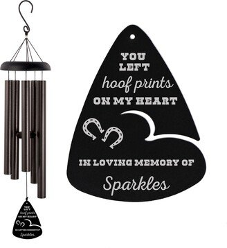 Horse Memorial Wind Chime | Loss Of Gift Personalized Remembrance Sympathy Hoof Prints On Heart