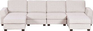 Bella Depot 3 Pieces U shaped Sofa with Removable Ottomans