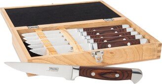 6 Piece Pakkawood Steak Knife Set with Box