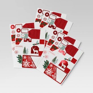 90ct Peel & Stick Christmas Gift Tag White/Red - Wondershop™