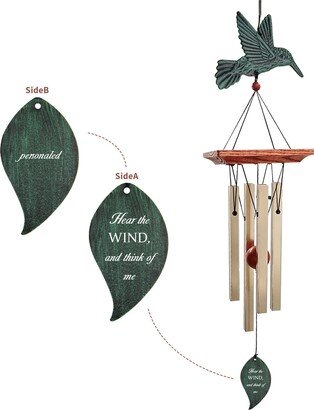 Hummingbird Memorial Wind Chimes, Listen To The Wind, Custom Gift After Loss Of Mom Dad Or Loved One, Sympathy Chime, Memorial Tribute