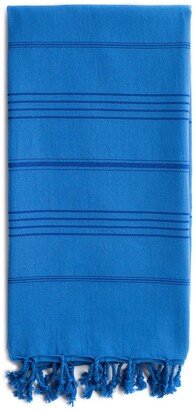 100% Turkish Cotton Summer Fun Pestemal Beach Towel - Royal Blue