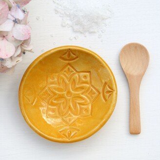 Moroccan Style Mustard Salt Dish, Kitchen Cooking Accessories, & Pepper Holder Alternative, Ceramic Dish For Kitchens
