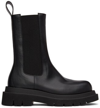 Black Shearling Lug Chelsea Boots-AA