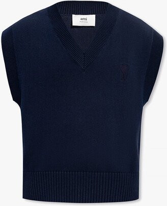 Vest With Logo Navy - Blue