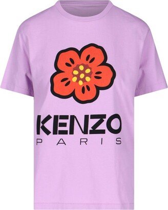 Boke Flower Logo Printed Crewneck T-Shirt